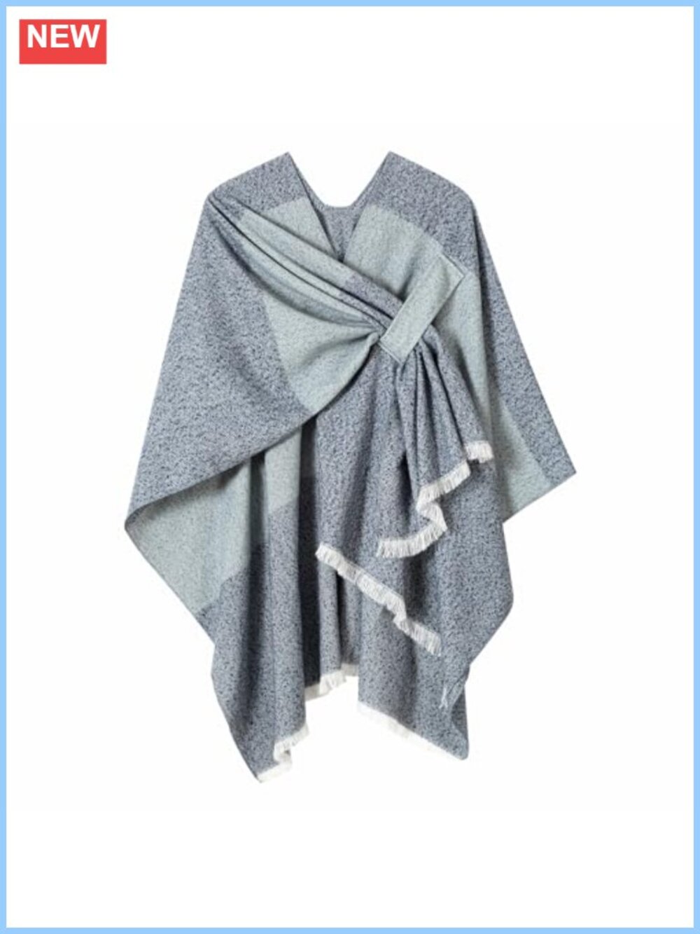 Women's Open Front Shawl Wrap Poncho Cardigan Polyester